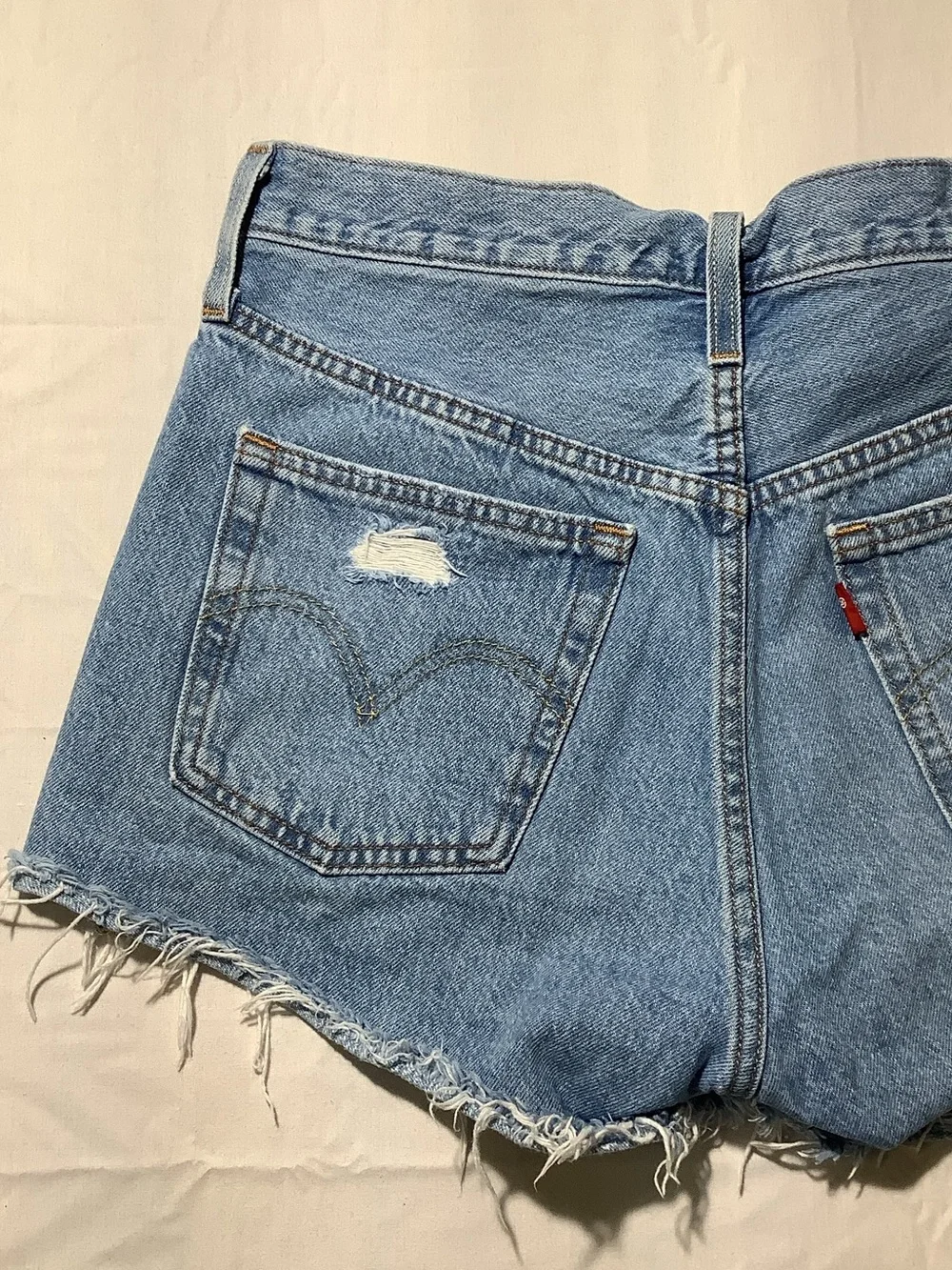 Women’s Levi's 501 Light Blue Distressed Denim Cutoff Shorts